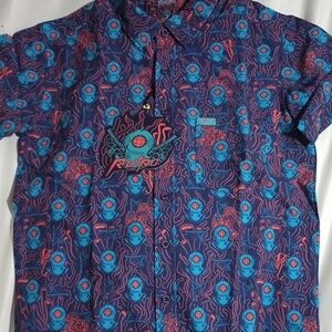 Etro Blue and Red Patterned Men's Shirt